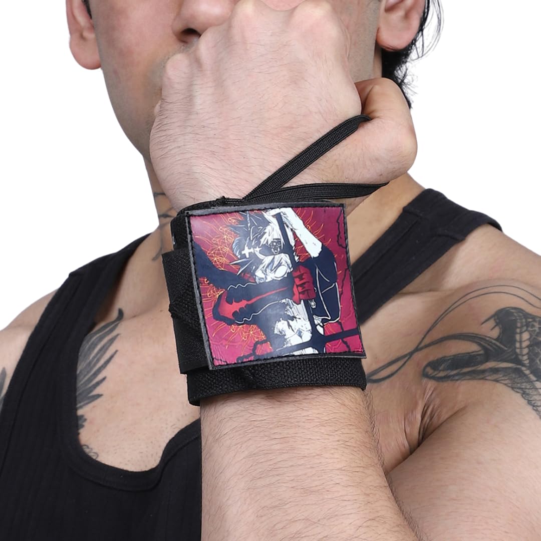zyzfit wrist wraps with superhero patch adjustable gym wrist support with thumb loop great for crossfit, powerlifting, bodybuilding(asta)