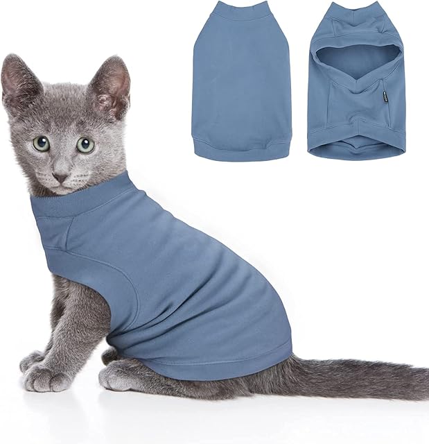 Dociote Fleece Dog Jumper Small Dog Sweater Vest Clothes for Small Dogs, Soft Warm Winter Autumn Coats Jackets Pajamas for Dogs Puppy Cats Kitten, Dog Fleece Pullover Cold Weather Apparels Blue S