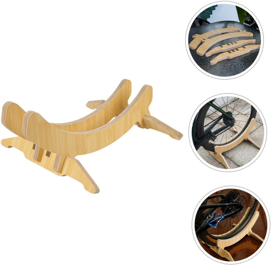 POPETPOP Wooden Bike Parking Rack Bike Rear Mount Sturdy Bike Stand Leg for Garage Easy to Use and Operate St