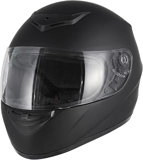 Favoto Casco Moto Integral Hombre y Mujer, Negro L (59-60cm)