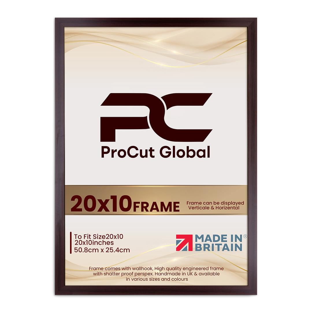 Procut Global 20X10 Rose Wood Picture Frames - Modern Wooden Photo Frame with Shatterproof Perspex for Wall or Tabletop - Perfect for Posters, Certificates, Prints - Sizes & Colors Available