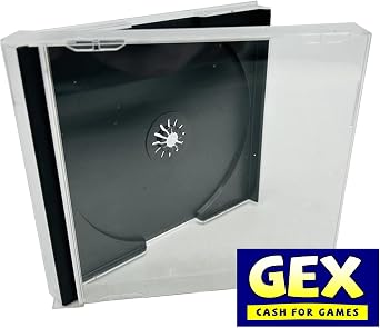 GEX PS1 Replacement Case for PlayStation One Games. Compatible Jewel Box, Clear & Black
