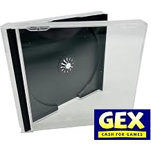 GEX PS1 Replacement Case for PlayStation One Games. Compatible Jewel Box, Clear & Black