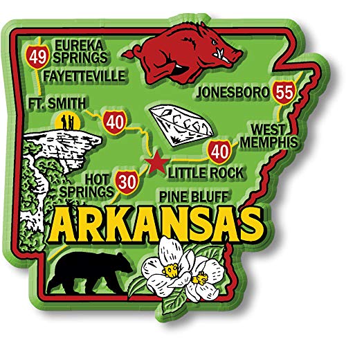 Imán decorativo de Arkansas 3 x 2.8 pulgadas