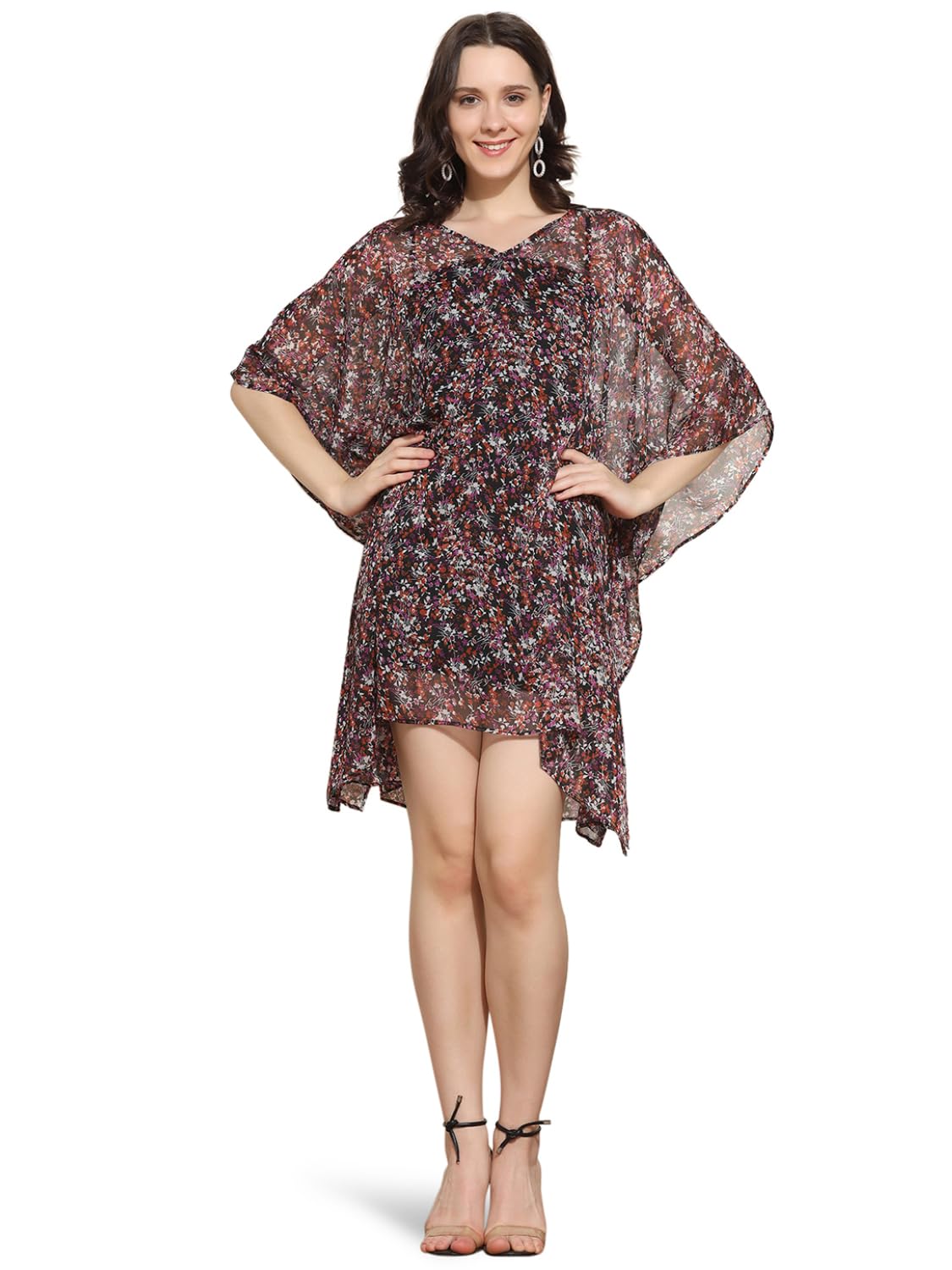 Women's Printed Kaftan, V-Neck and Three-Quarter Sleeves-image-29