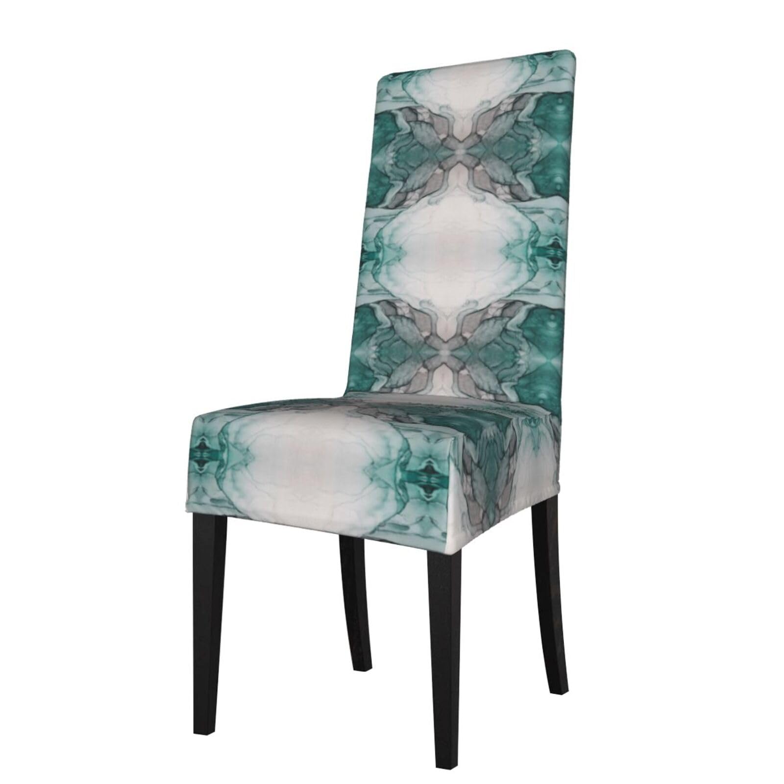Lkymoh As Picture Green Marble Texture, Chair Covers Stretch Chair Slipcovers For Dining Room, For Party Pet Protection Universal Fit Soft Polyester