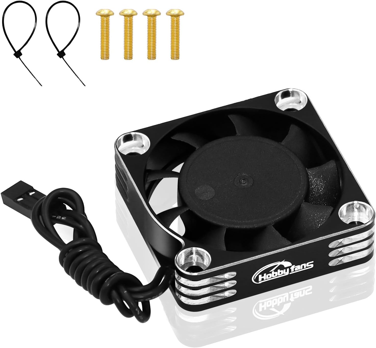 40mm RC Cooling Fan 28000RPM Brushless ESC Alluminum Motor Cooling Fan for RC Car 1/8 1/10 540 550 F540 3650 3660 Motor, Silver