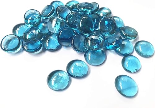 Miniatura 4 de Briliant Shop Canicas de guijarros planos, piedras preciosas de vidrio de 1 libra para rellenos de jarrones, dispersión de mesa de boda, decoración