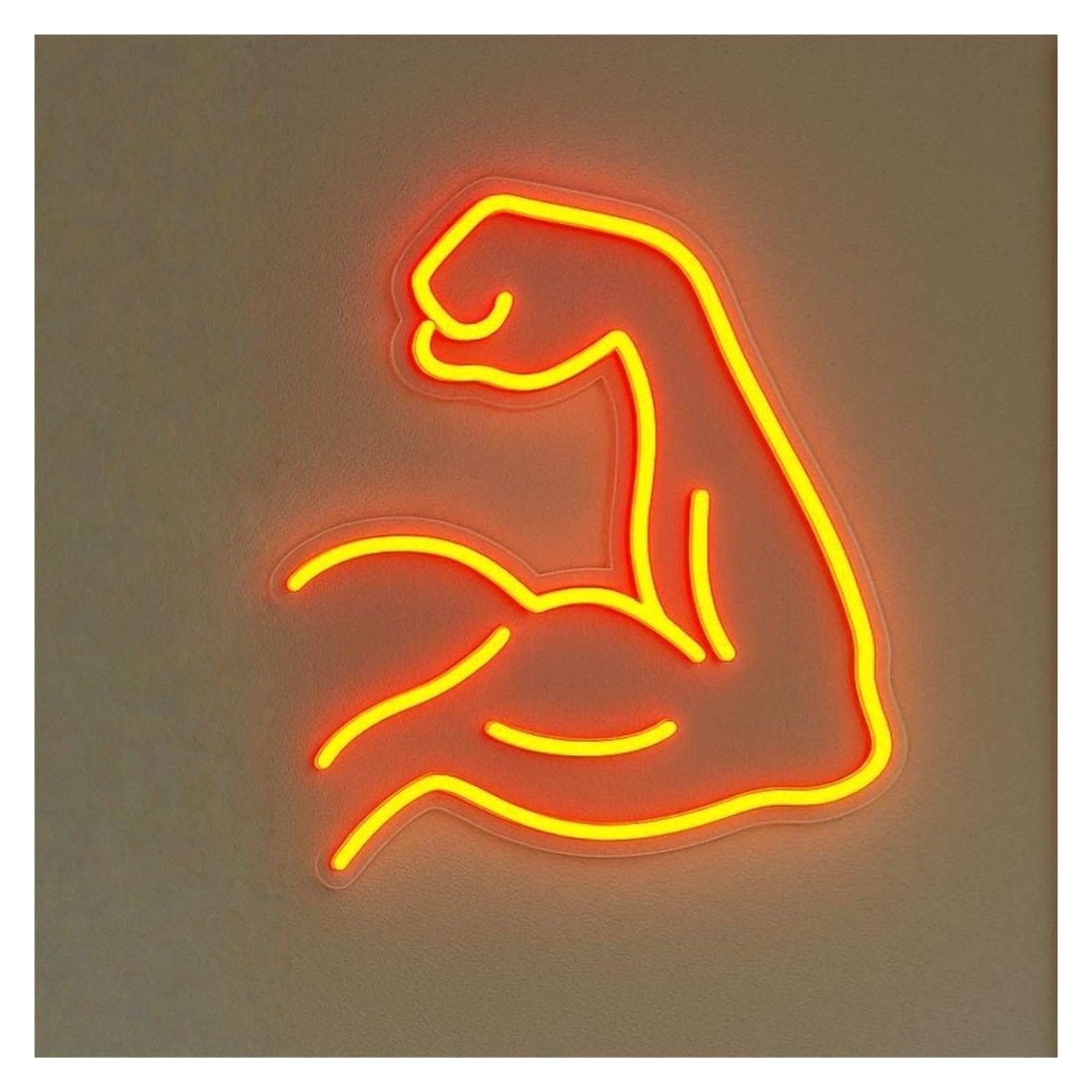 RONGCH Hanging Art Signs Muscle Neon Sign LED Light Dimmable for Fitness Club Gym Bar Sports Room Bedroom Decor USB Powered Illuminated Lamp 35cm