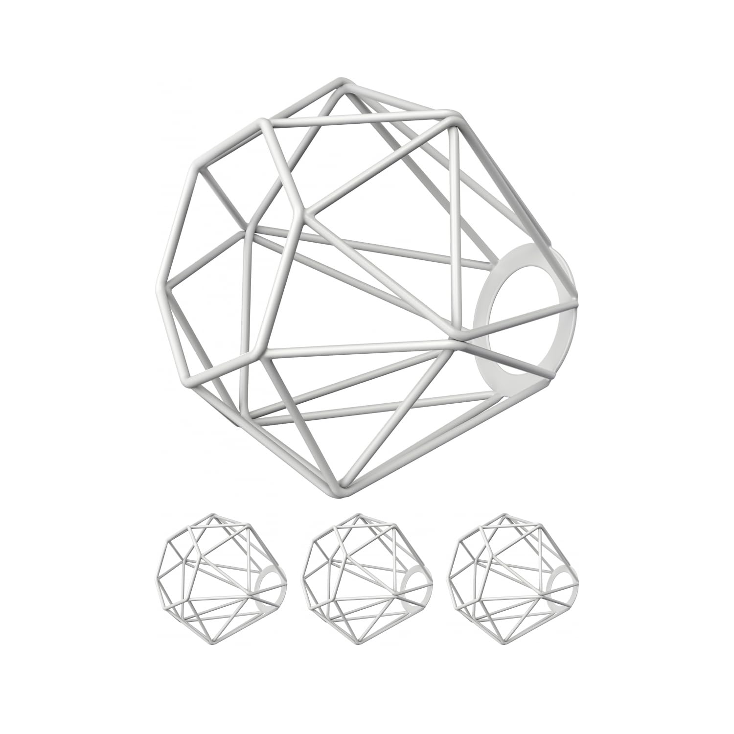 ledscom.de 4 Pieces cage lampshade, White, 160mm Ø