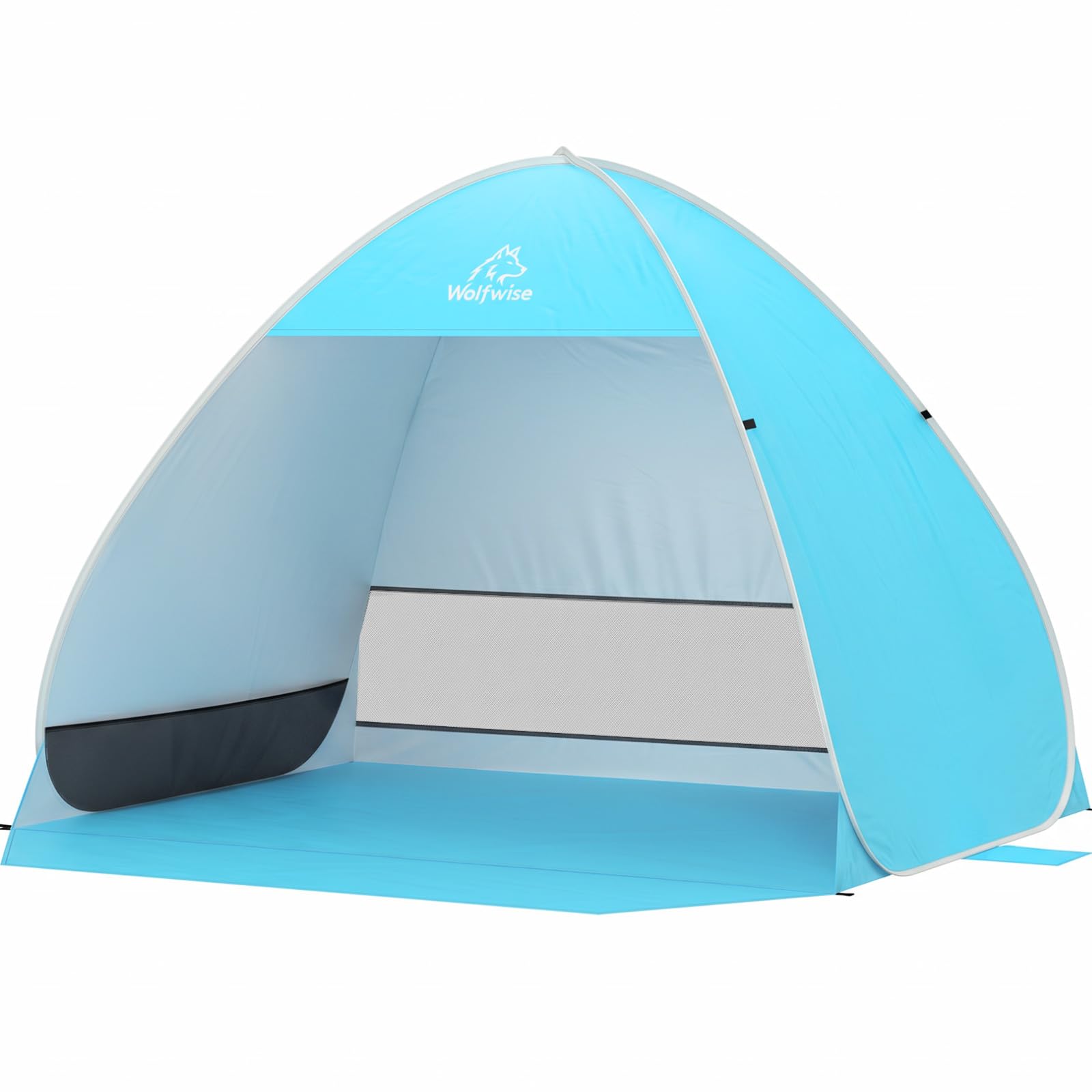 Wolfwise UPF50+ Pop up Beach Tent, Instant Easy Setup Popup Beach Shade Canopy for 4-5 Person, Sun Shelter with UV Protection, Portable with Carring Bag, 200x150x135 cm(79 ×59×53 in), Blue — image 1