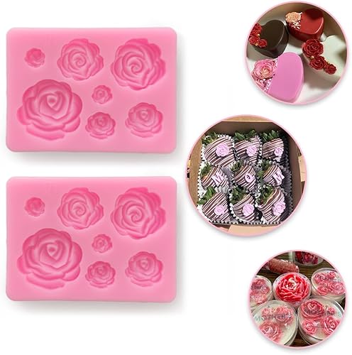 Miniatura 6 de Molde de rosa de silicona antiadherente sin BPA para hornear caramelo de silicona jalea pudín de caramelo molde para hornear conjunto de