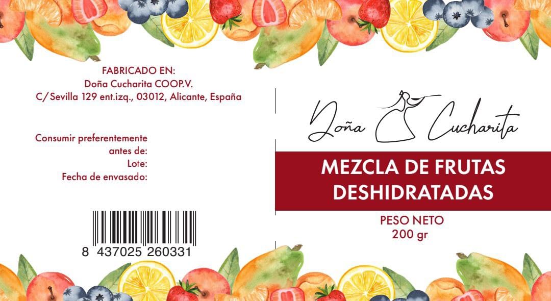 Mezcla de frutas deshidratados 200 GR sin azucar y sin sulfitos, puro y natural