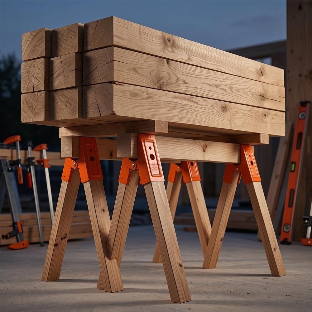 Wytrzymały Wspornik Kozła Stolarskiego z Zaciskiem do Drewna 2x4