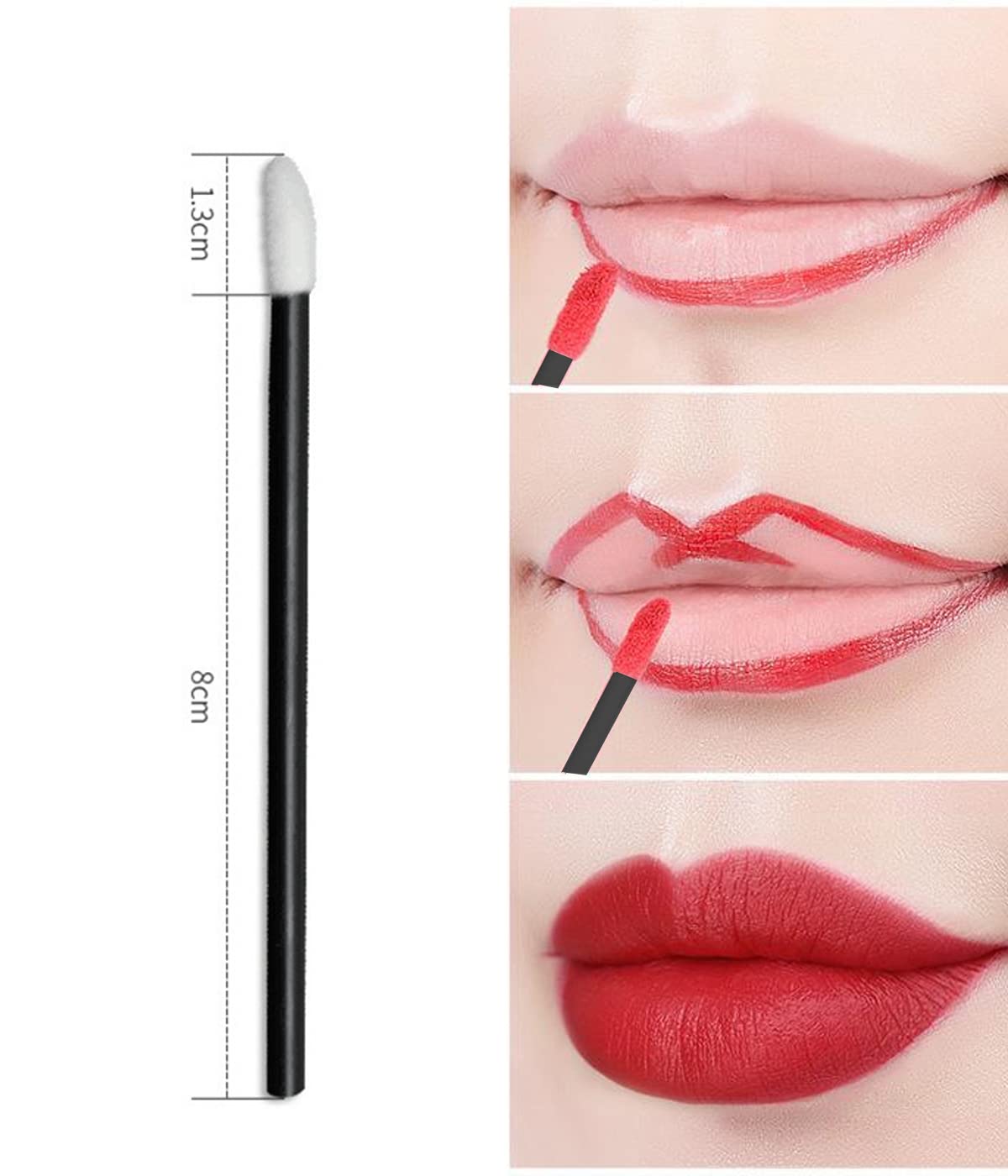 200 pezzi pennello labbra make up, WeddHuis scovolini mascara monouso pennello trucco correttore ciglia sopracciglia, Kit di strumenti di bellezza per applicatore