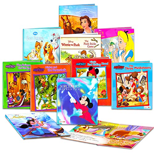 Disney Classic Storybook Collection for Toddlers Kids ~ Bundle with 10 Disney Books Featuring Mickey Mouse, Minnie Mouse, Winnie The Pooh, and More | Disney Bedtime Book Set