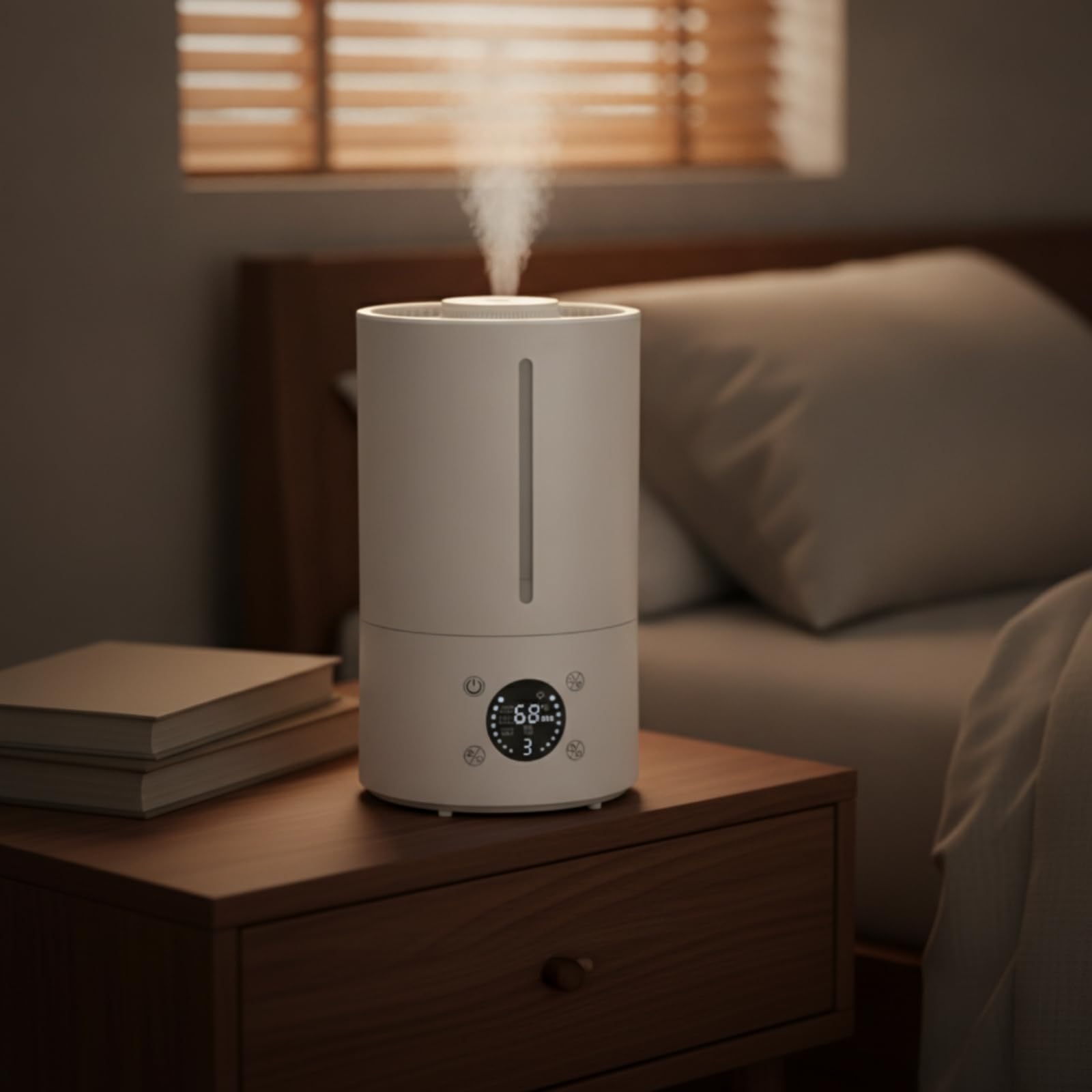 Umidificatore da Scrivania Umidificatore Diffusore Nebulizzatore Purificatore con Serbatoio 4 L Uscita Nebbia a 360 Gradi Display Timer Funzione Aroma Adatto a Ufficio Camera da Letto Tavolo
