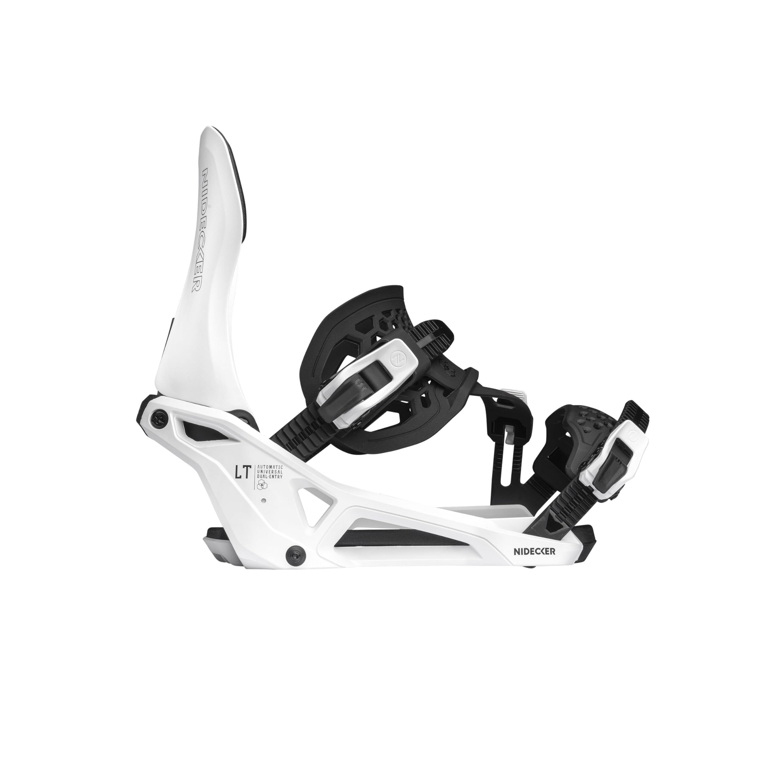 Fixations de Snowboard Nidecker LT Supermatic - Fixation Automatique à Double entrée avec pédale de Talon et Ajustement Universel