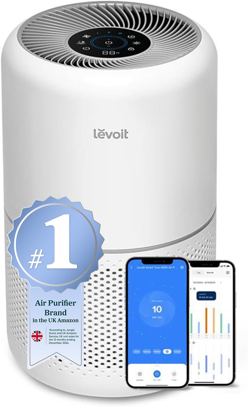 Levoit Smart HEPA Air Purifier for bedroom home 108 m², CADR 258 m³h, Laser Air Quality Sensor with Auto Sleep Mode, Alexa &amp; App Control, Remove 99.97% PollenDustOdour, Core 300S