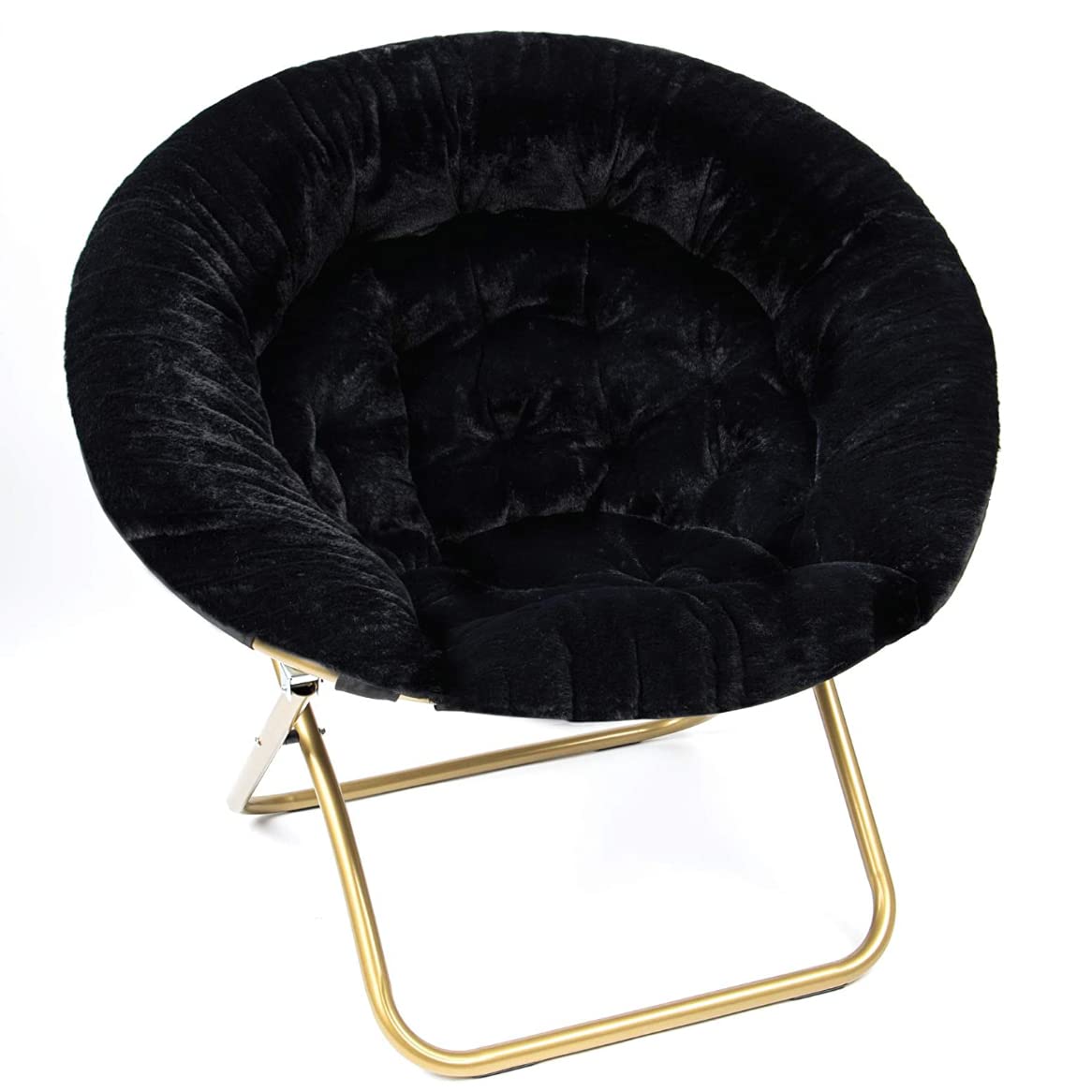 Photo 1 of  Cozy Chair/Faux Fur Saucer Chair for Bedroom/X-Large (Black)