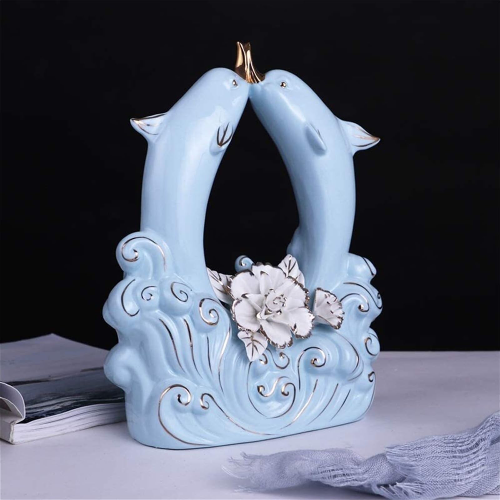 Dekoracja życia morskiego, figurki delfinów, rzeźby porcelanowe, dekoracja ogrodowa, akcesoria nocne