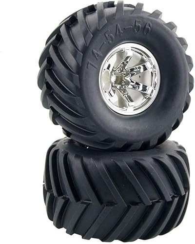 Miniatura 6 de Juego de 4 ruedas y neumáticos de camión monstruo RC 110, neumáticos de goma de 5.315 in y llantas de plástico de 6 radios para HSP HPI Tamiya