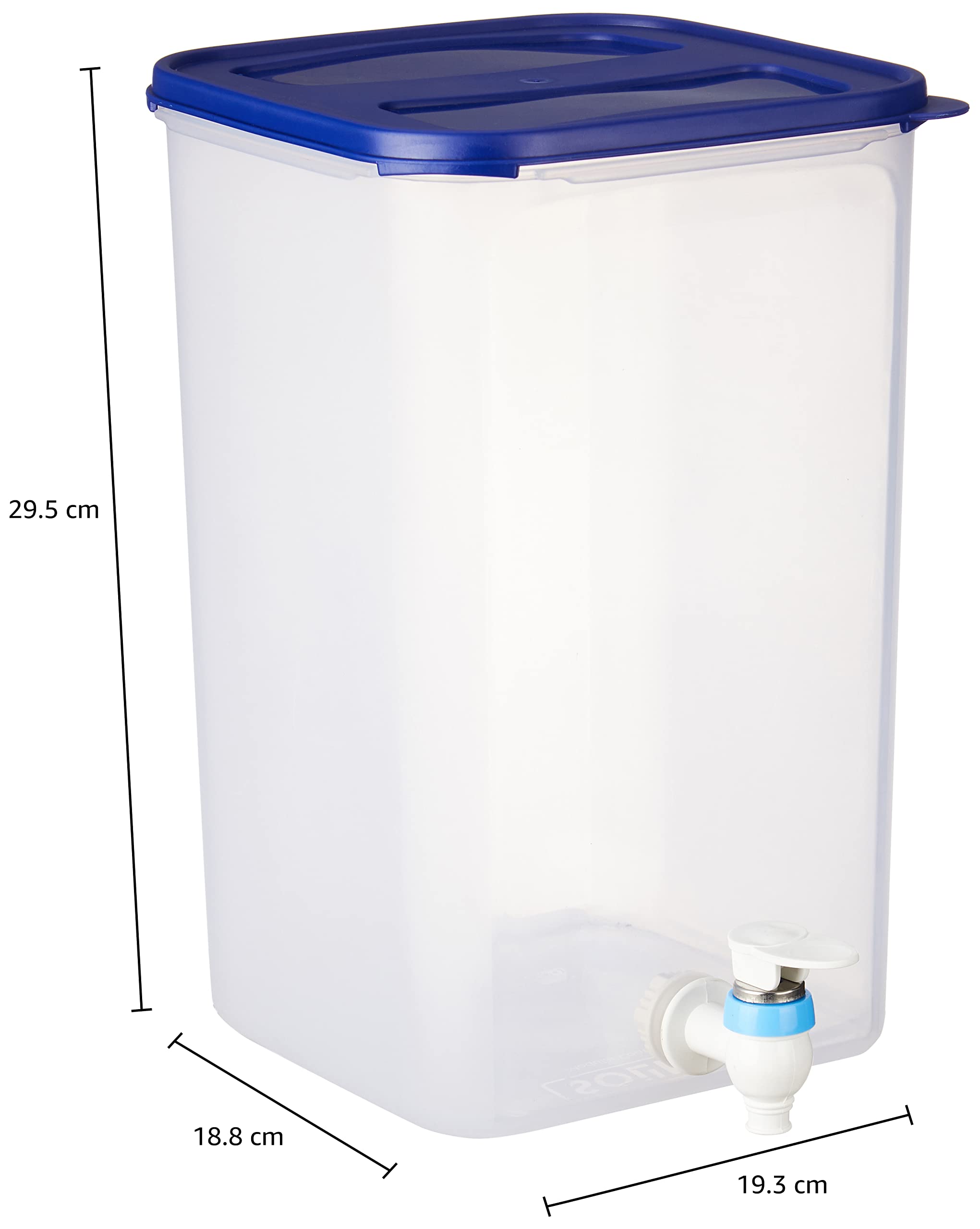 Amazon Brand - Solimo Plastic Water Dispenser | 7.5 L | Lightweight | for Dispensing Water, Juices & Cold Beverages | Blue 3