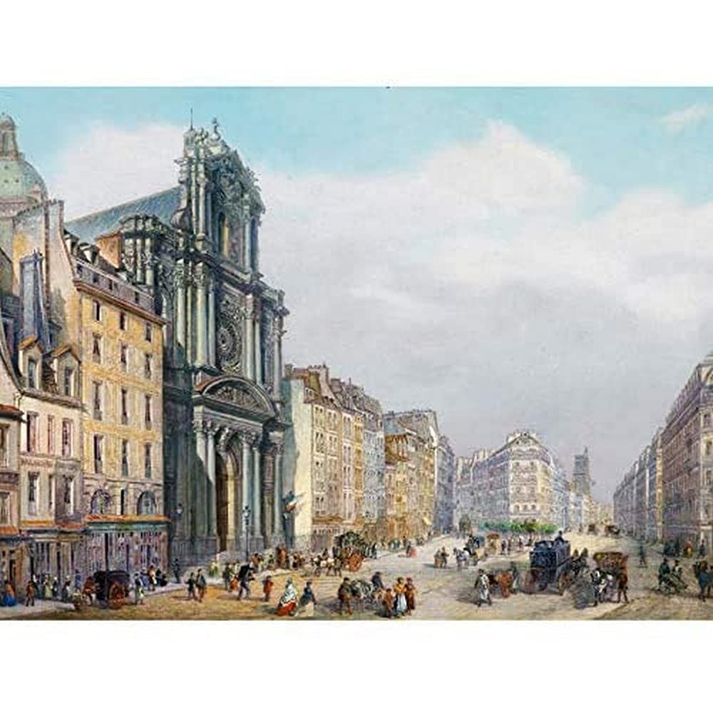 Artery8 Bossoli Paris Rue Saint Antoine Painting Unframed Wall Art Print Poster Home Decor Premium