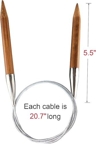 Miniatura 2 de Weabetfu Aguja de tejer circular de bambú, 32 pulgadas de longitud para hacer bricolaje creativo hecho a mano y cualquier proyecto de hilo de