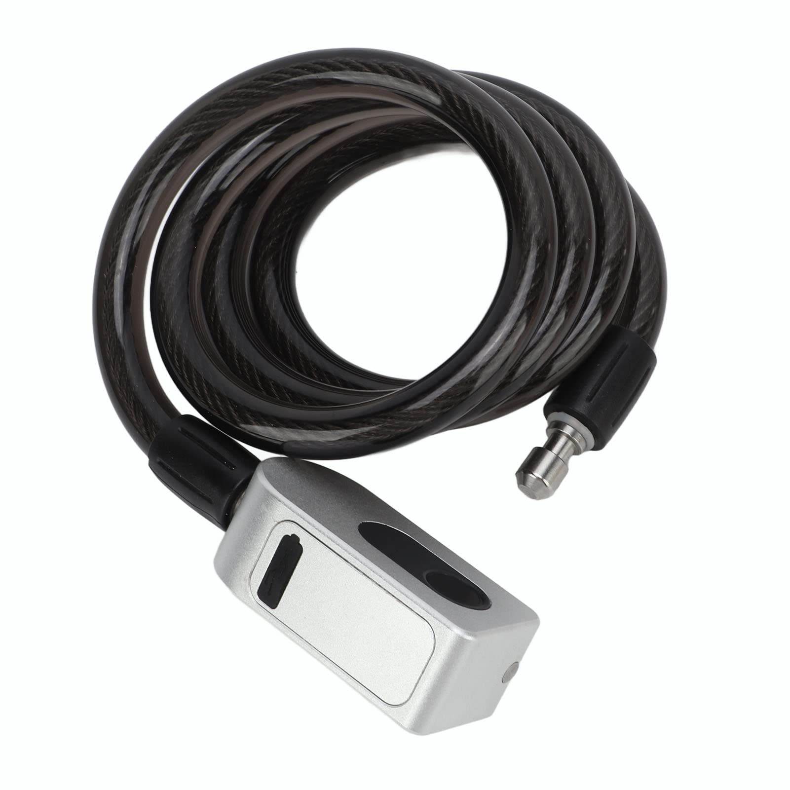 Rosvola Candado de Cable Inteligente con Huella Digital Bluetooth para Bicicletas de Montaña y Motocicletas con Carga USB e Impermeabilidad IP67, Aleación de Aluminio y Alambre de Acero