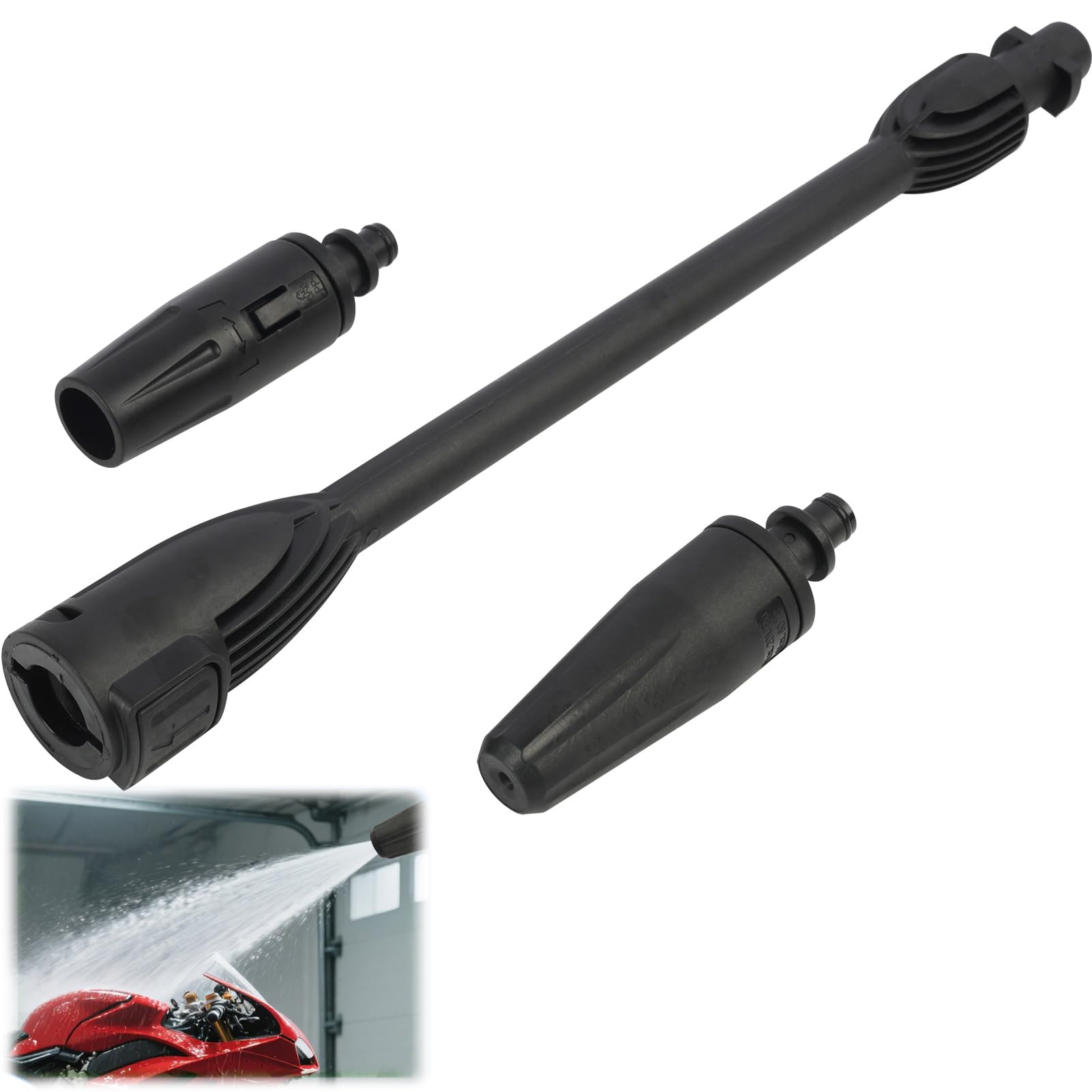Lanza Hidrolimpiadora,boquilla para Limpiadora de Alta Presión, Lanza de Limpieza, Compatible para Modelos K2, K3, K4, K5, K6, K7, Incluye Dos Boquilla Giratoria, Lanza Accesorios