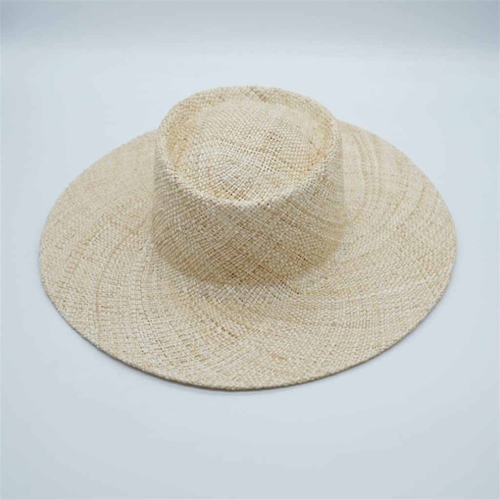 Cappello a Cilindro a Tesa Larga Francese Retro Holiday Treasure Grass Cappello di Paglia da Viaggio Parasole Estivo da Donna