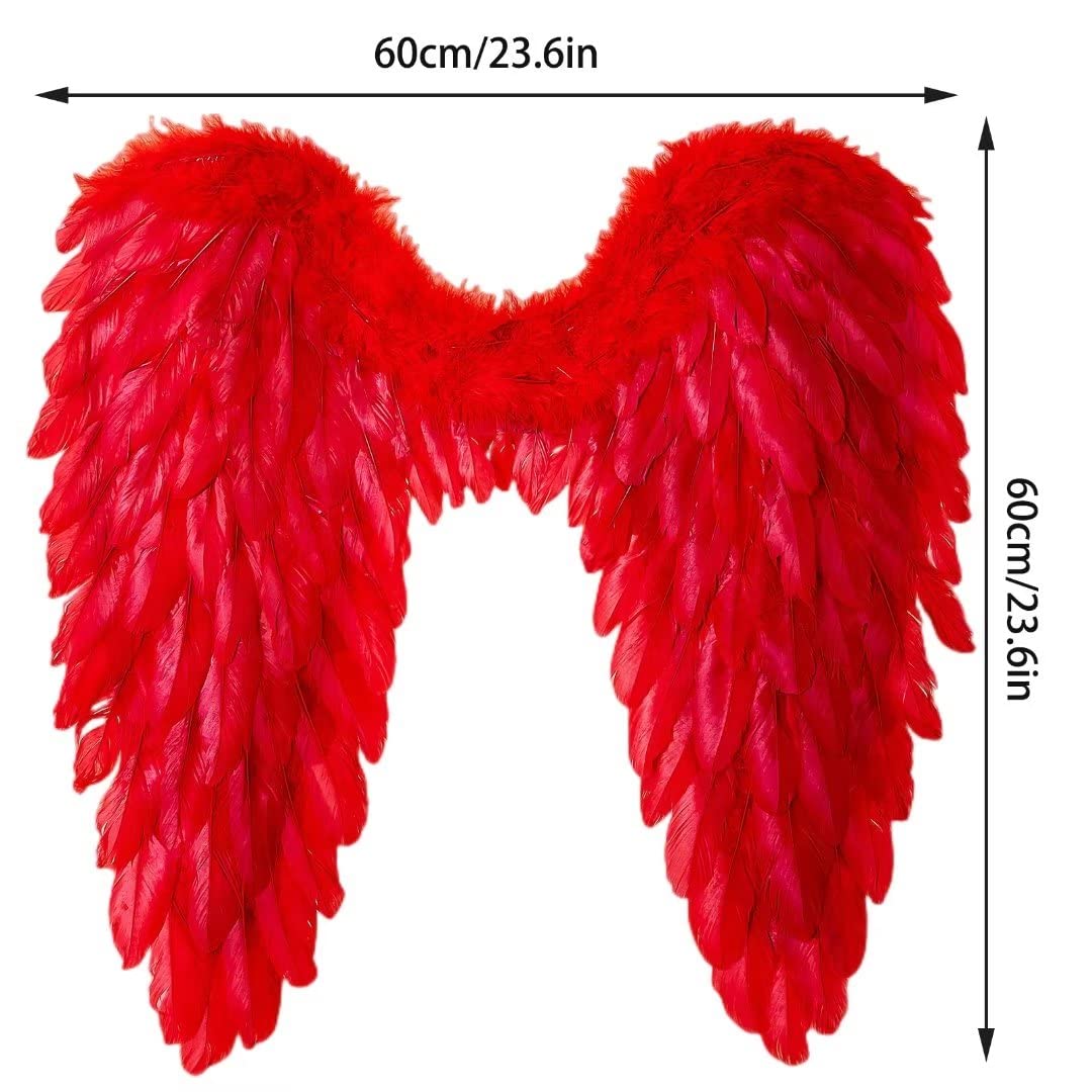 Set De 3 Piezas De Alas De Ángel Y Halo Para Niños – Disfraz De Carnaval, Halloween Y Cosplay (Rojo)