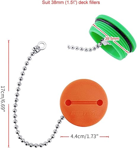 Miniatura 4 de lanema Tapa de relleno de cubierta de nailon profesional con cadena consin llave de 1.5 pulgadas, instalación rápida adecuada para barcos, yates