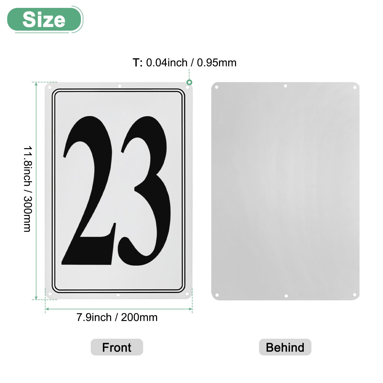 M METERXITY Aluminum Number Sign 23, 11.8 Inch House Numbers and Metal Letters, Parking Spot Letter Signs - Image 3