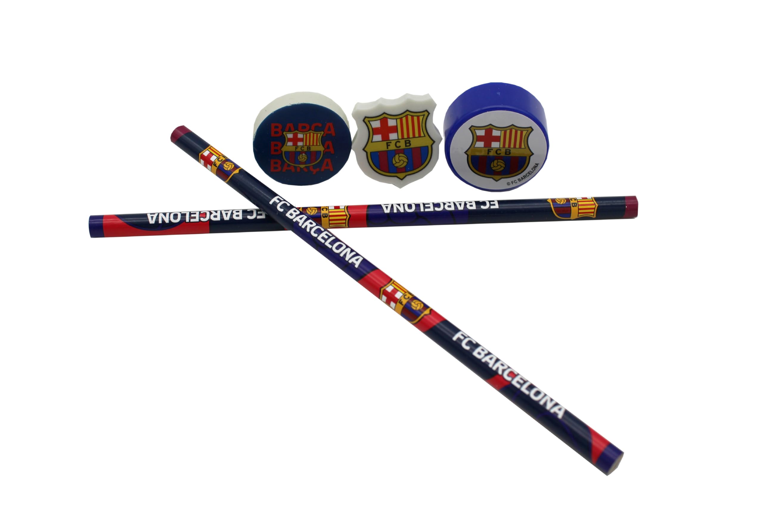 Schoolset Barça, pot puntenslijper liniaal gum potlood, officiële collectie van FC Barcelona