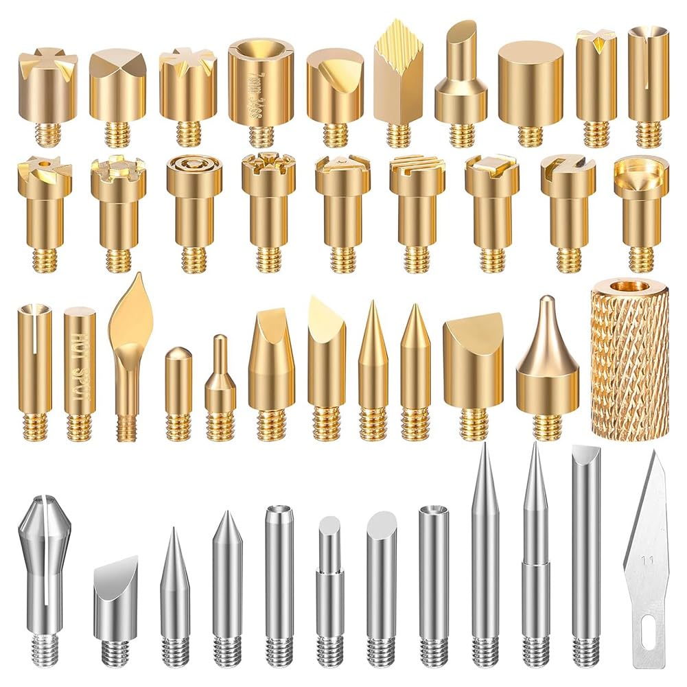 CTRLZS 43 Pieces Wood Burning Tip Set Wood Burning Tip Wood Burning Tips Template for DIY Embossing and Carving Crafts