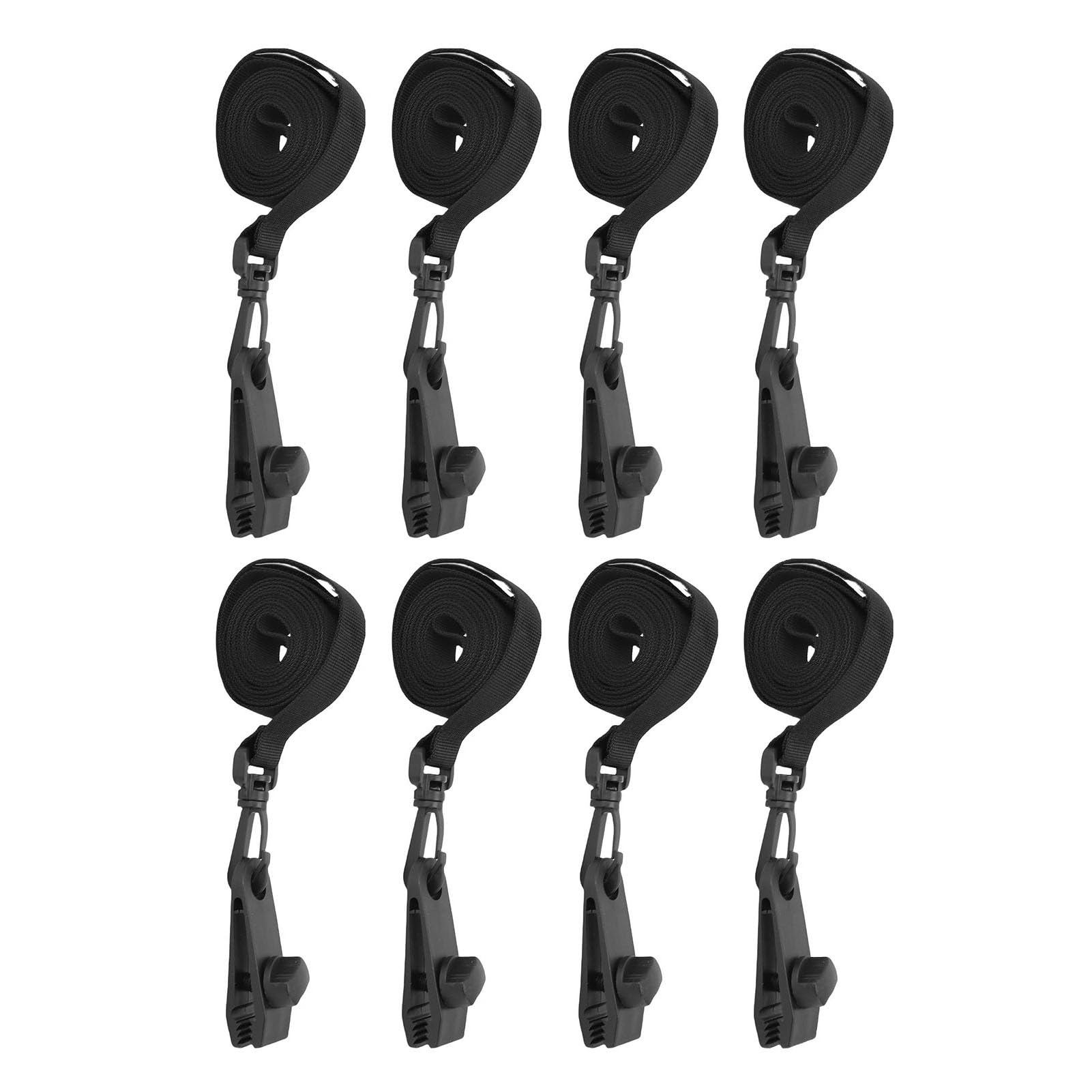 Kit de moulinet de bâche de piscine 16 pièces 8 sangles de serrage Installation sans effort Fixation de couverture – Verrouillage serré sans dommage pour piscine creusée