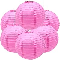 Vista 10 de 6 linternas de papel decorativas redondas colgantes