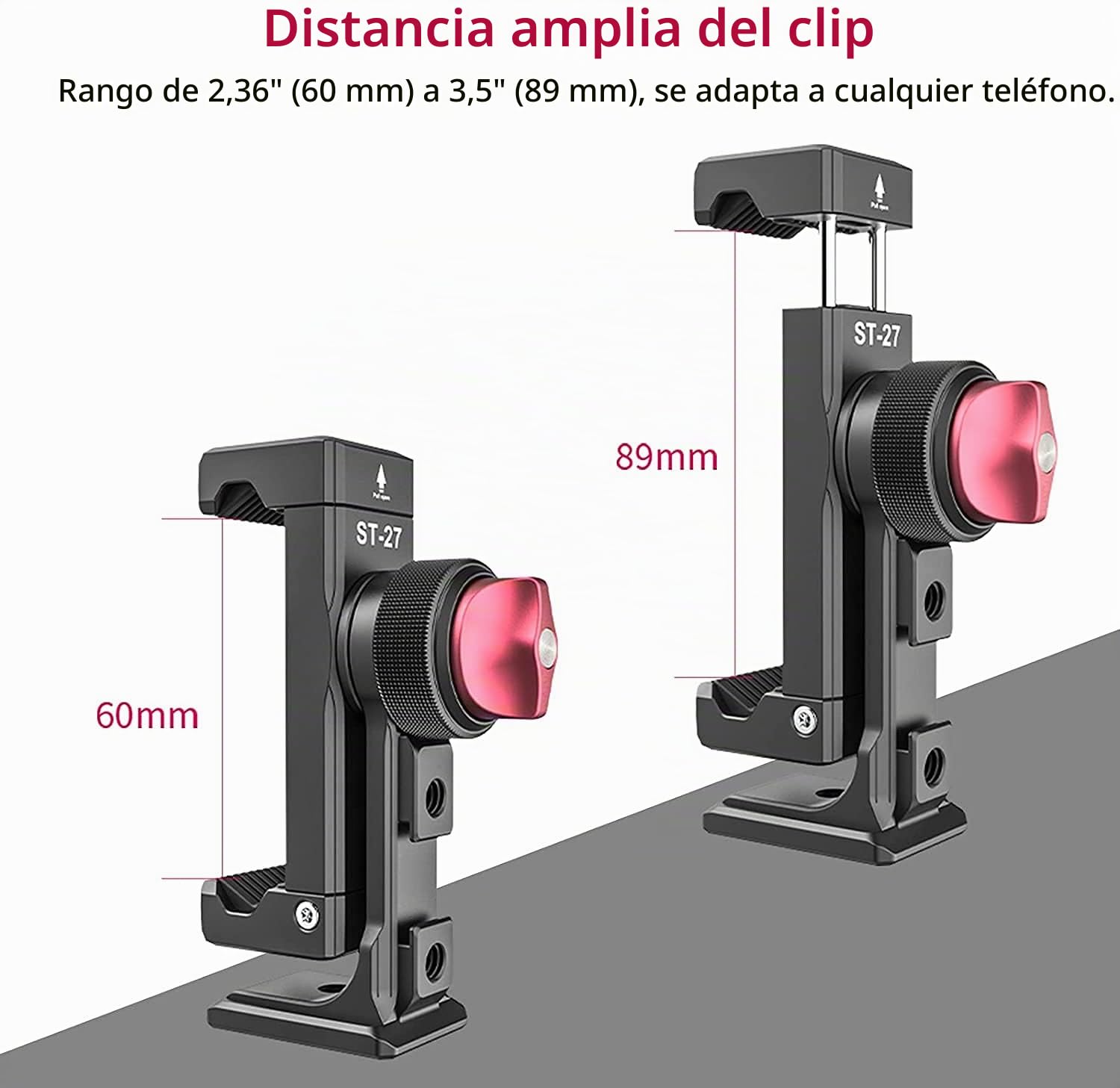 ULANZI Soporte para Teléfono Móvil Trípode Adaptador, ST-27 Soporte de Trípode de Aluminio con Zapatas frías, Adaptador de Trípode Arca-Swiss con Tornillo de 1/4" para iPhone, Samsung, Huawei