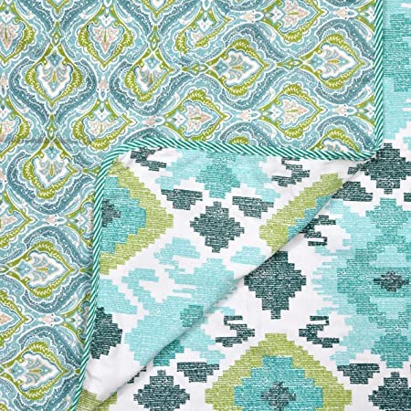 MITUL 100% Cotton Reversible Dohar Double Bed Size | Jaipuri Printed Artisan Block Design Blanket | Soft Lightweight AC Summer Comforter Quilt (HM Cotton DOHAR NO6, Single Bed)