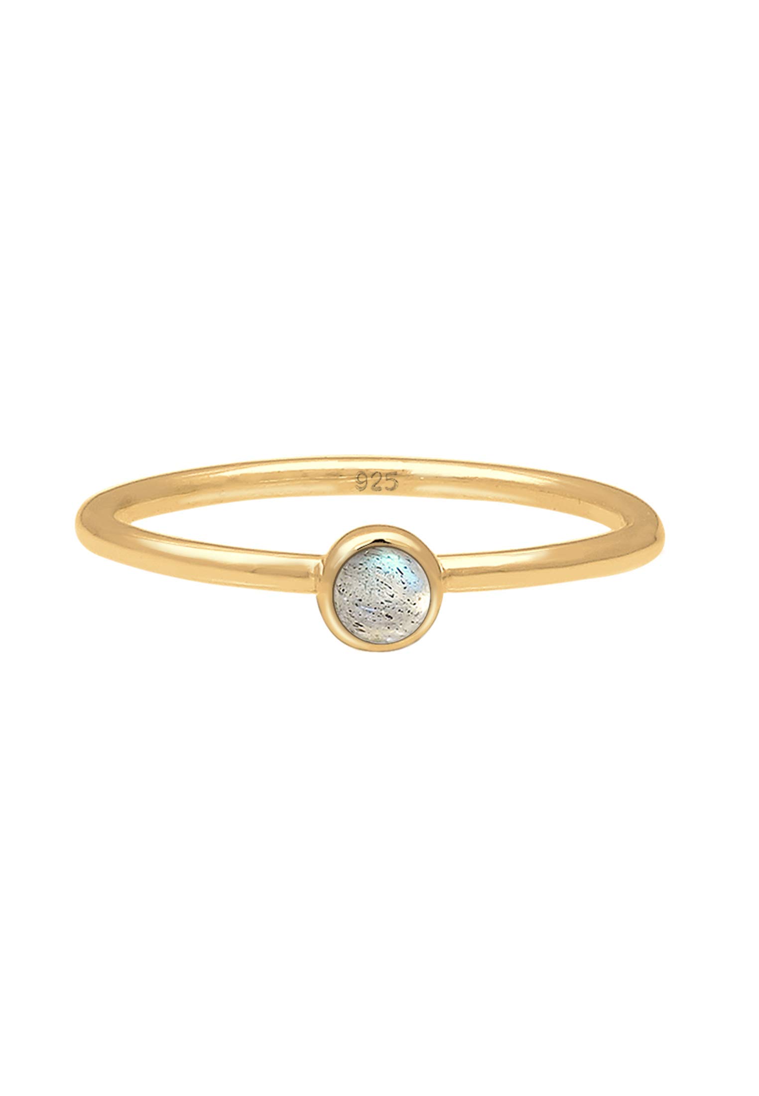 Elli Ring Damen Stapel Labradorit Edelstein 925 Silber vergoldet