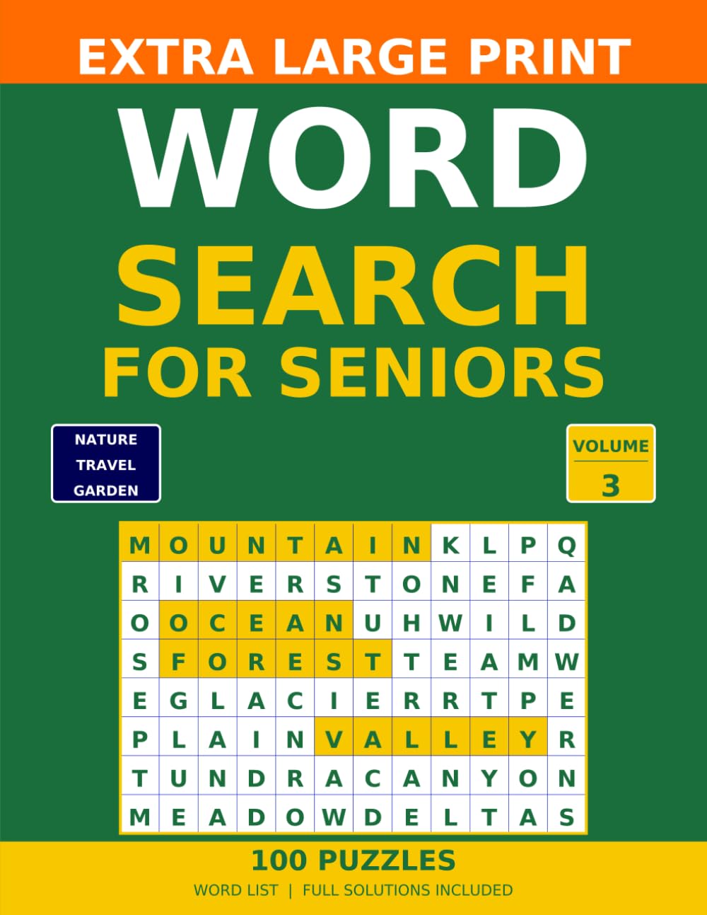 Large Print Word Search for Seniors: 100 Themed Puzzles with Solutions — Nature, Travel, Garden, Animals and More (Large Print Sudoku for Seniors)