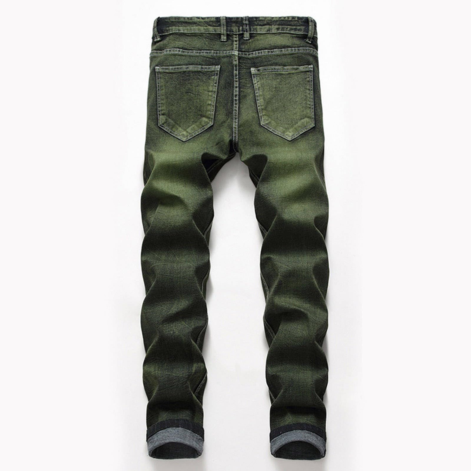 Jeans da uomo slim fit strappati elasticizzati skinny gamba dritta pantaloni in denim con elastico in vita invecchiato stile motociclista per casual e motociclismo equitazione estate comfort vita