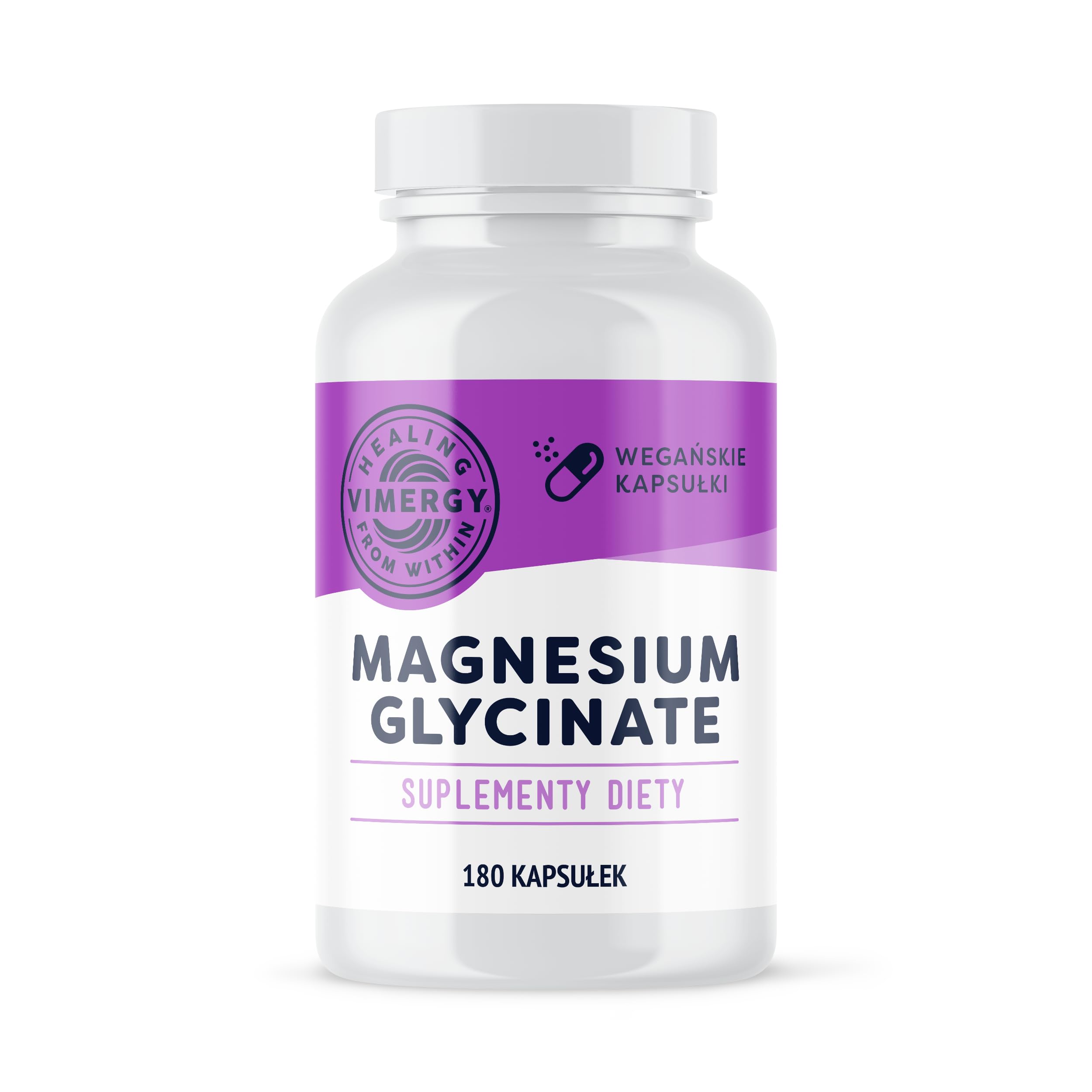 Vimergy Glicynian Magnezu Suplement Mineralny – 90 Porcji – Wspomaga Energię i Zmniejsza Zmęczenie – Suplement Magnezu Przyjazny dla Brzucha – Kurkuma i Imbir – Bezglutenowy, Bez GMO – Keto/Paleo