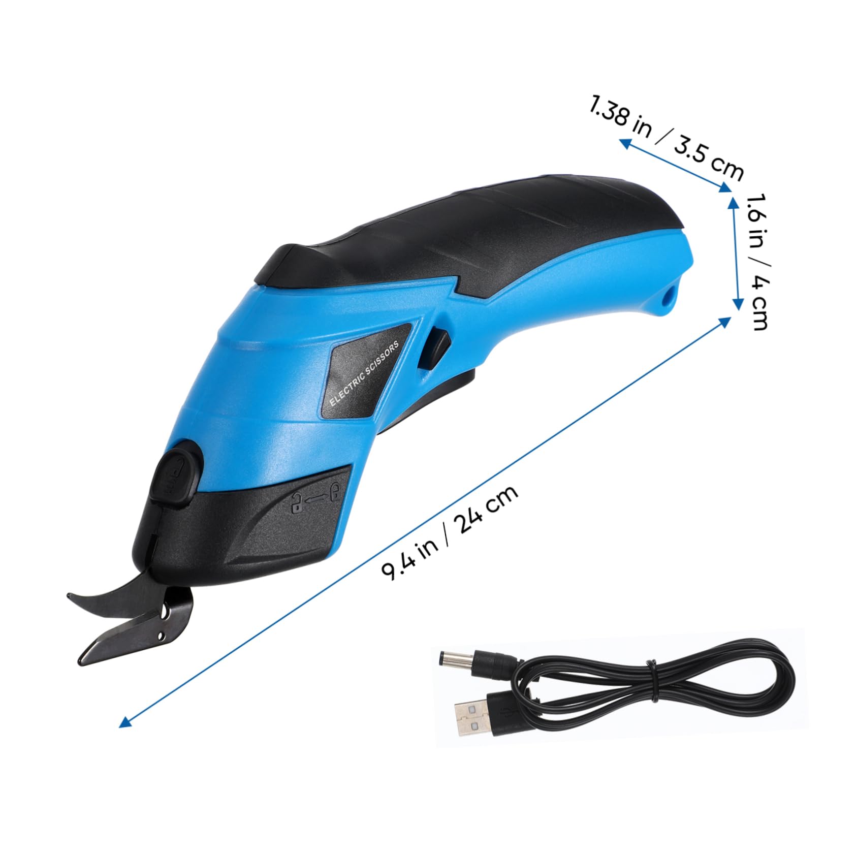 NUOBESTY Forbici Elettriche Ricaricabili Impugnatura Ergonomica Lame in Acciaio al Manganese senza Fili, 2000mah per Tessuti per Taglio Domestico