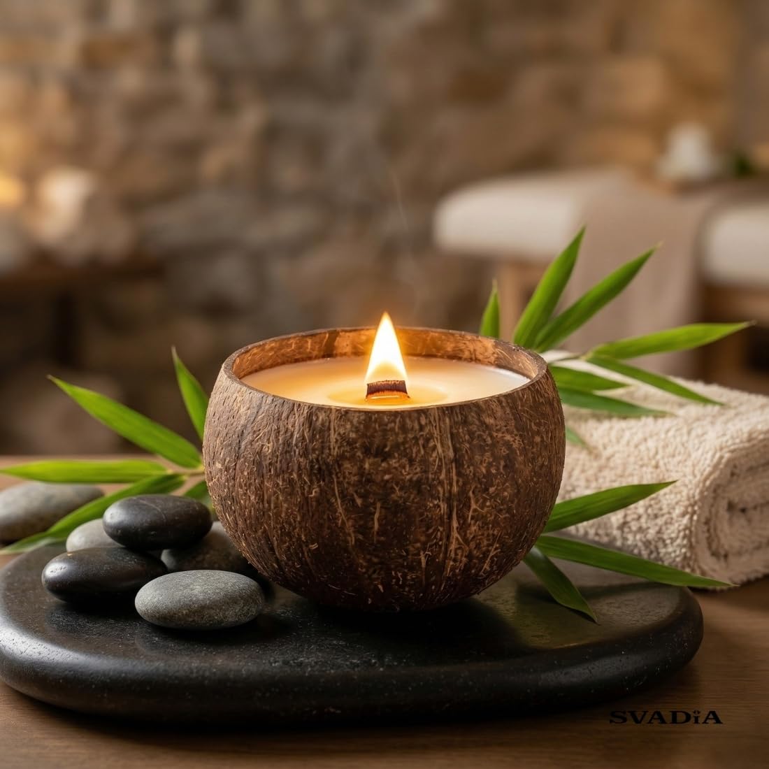 Candele Profumate al Cocco | Cera di Soia Naturale in Guscio di Cocco con Oli Essenziali | Ecosostenibile e Artigianale | Decorazione per la Casa e Design d'Interni