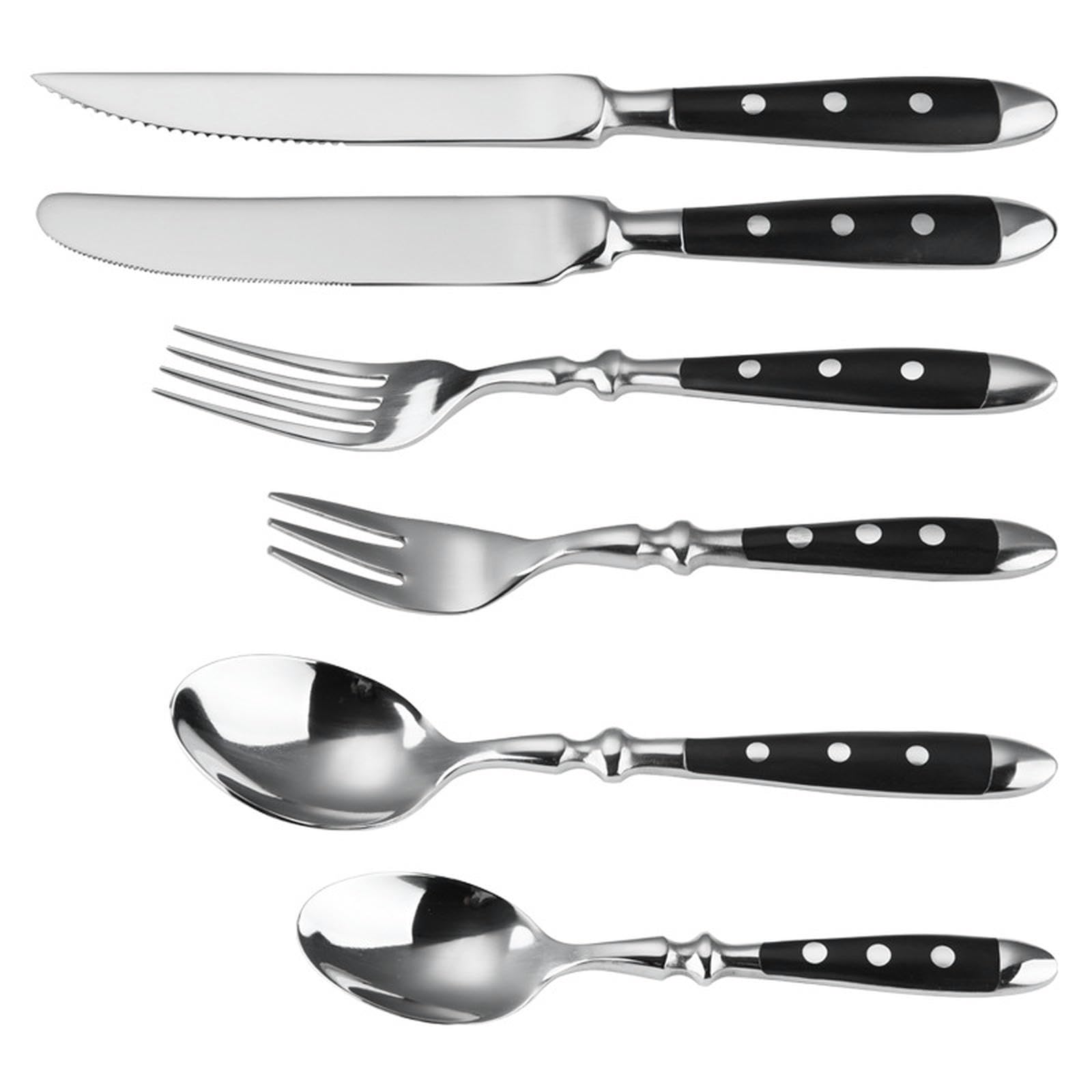 Bestecksets 6 Stück Steak Besteck Besteck Besteck Messer Gabellöffel Home Besteck Edelstahl Besteckset Silber