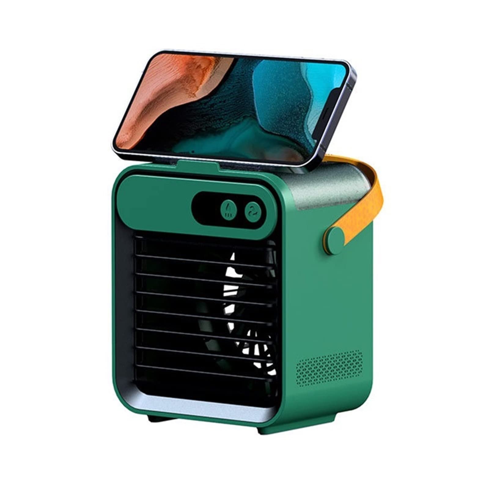 Aire Acondicionado portátil Mini Enfriador de Aire Acondicionador para el hogar y Exteriores Pequeño portátil Soporte para teléfono móvil Ventilador eléctrico USB con pulverizador Nuevo,