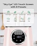 KOOC grand Air Fryer, 4.5 Four électrique à four chaud Quart, feuille de chaleur gratuite pour guide de référence rapide, LED Toucher l'écran numérique, 8 en 1, Temp/Time sur mesure, Panier antiadhésif, Rose